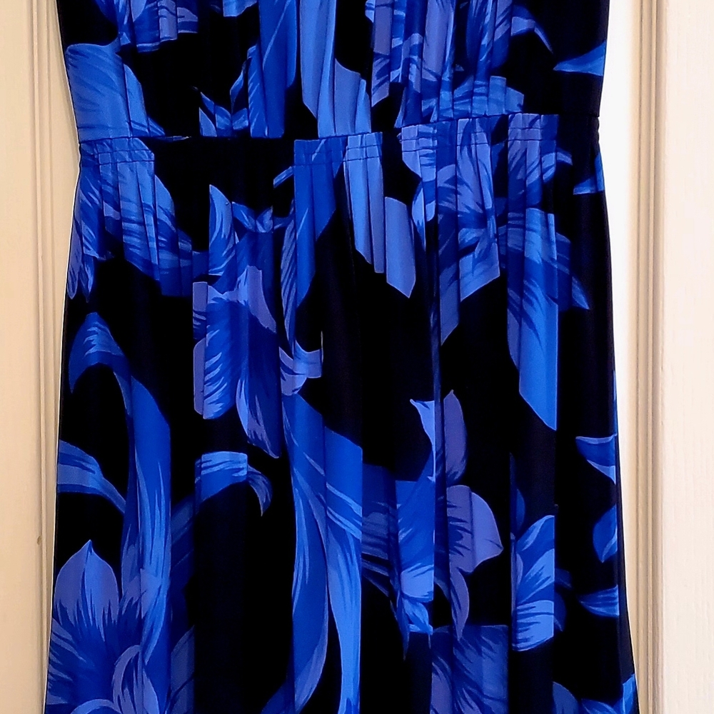 Ann Taylor Blue and Black Striped Dress